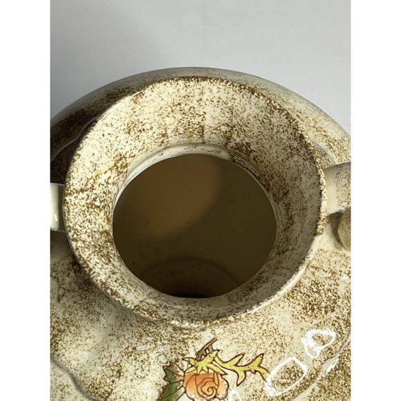 Vintage-Style Ceramic Floral Decorative Vase Urn With Handles - Picture 6 of 8